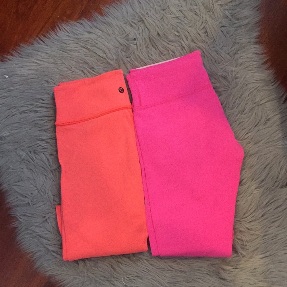 Lululemon Orange and Pink athletic  Yoga Pants